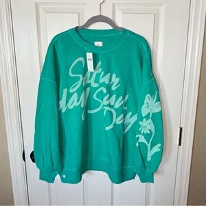Lyre Bird Anthropologie Weekend Graphic Sweatshirt